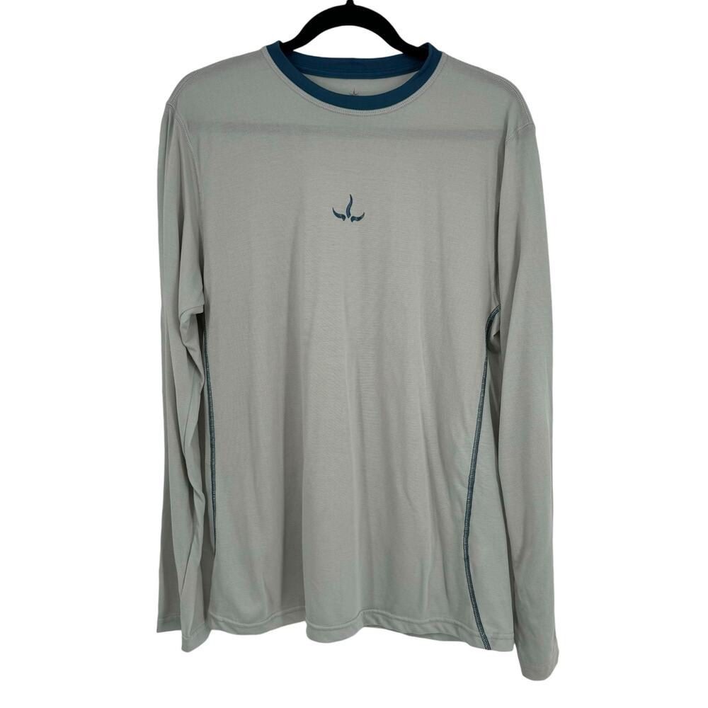 Prana Breathe Baselayer Long Sleeve Shirt Mens Large Crew Neck Grey